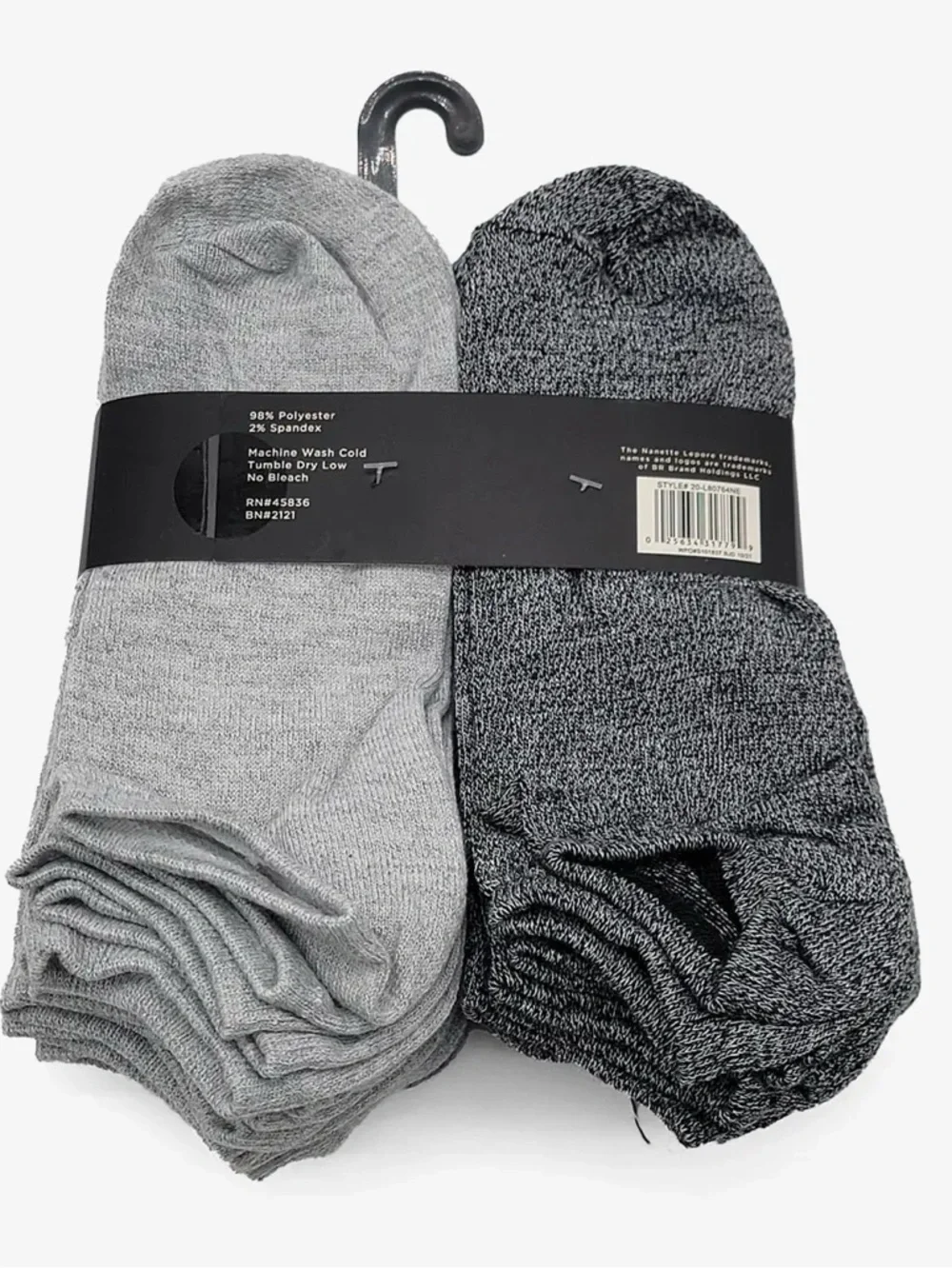 Nanette Lepore Low Cut Athletic Socks - Light Gray & Dark Gray 20 pairs